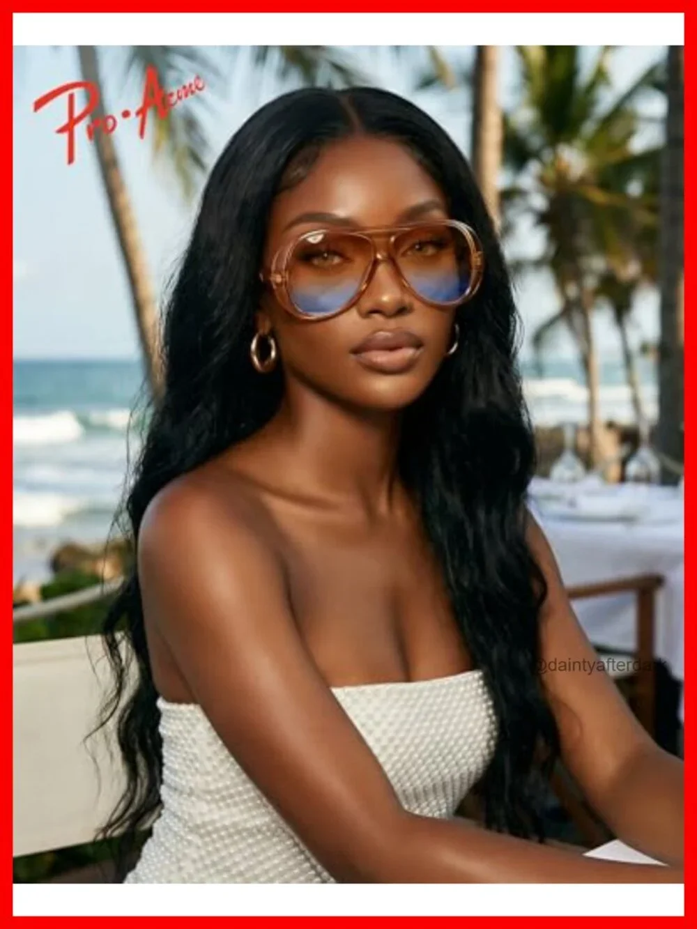 Retro Oversized Aviator Sunglasses UV400 Unisex Wide Lens Streetwear Shades